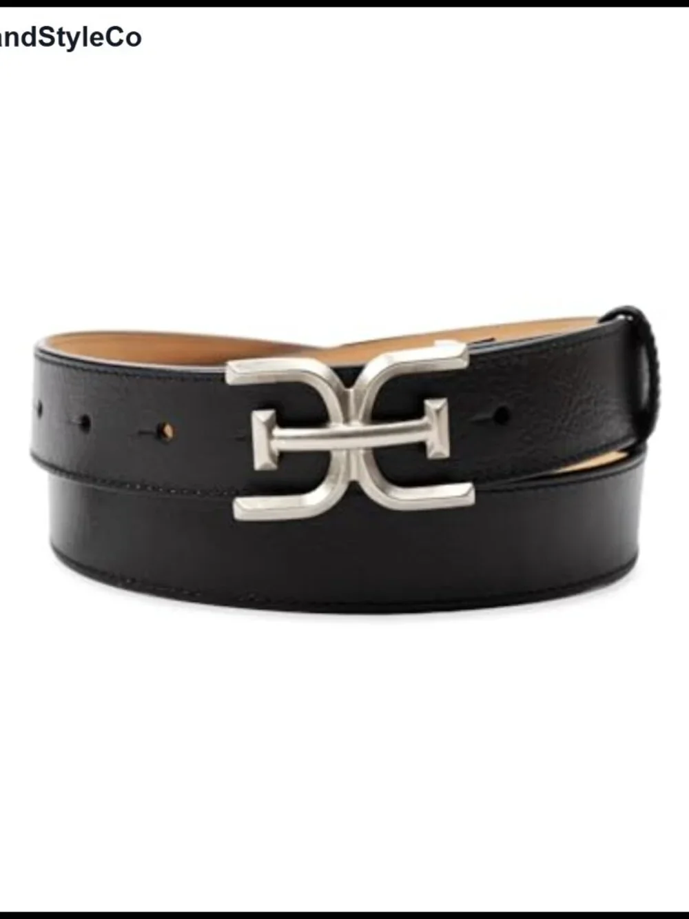 Slim 1.1in Belt with Double-E Logo Metal Buckle Casual Versatile Womens